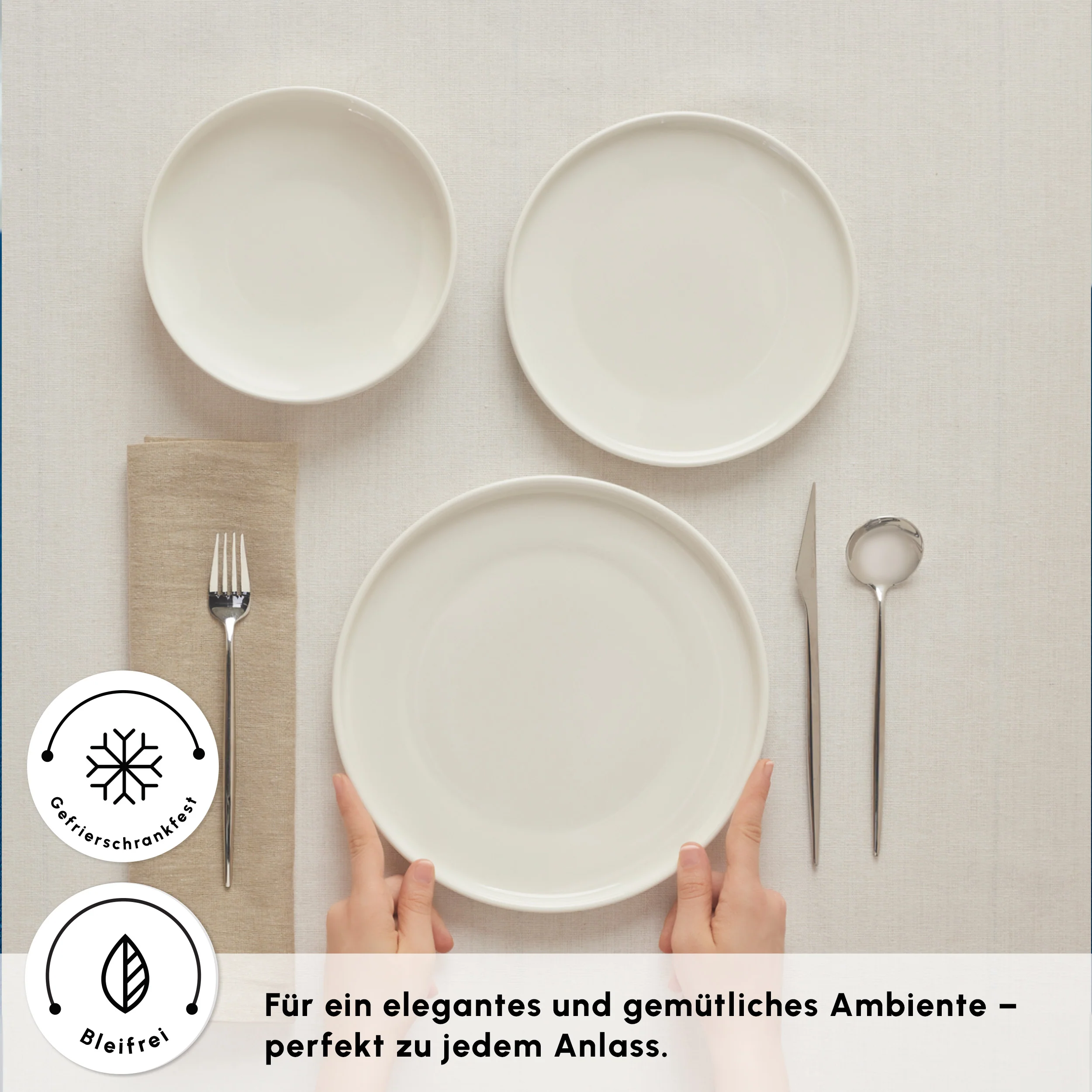 Karaca Stream Bone Felix XL Tafelservice 18-teilig für 6 Personen – Bild 4