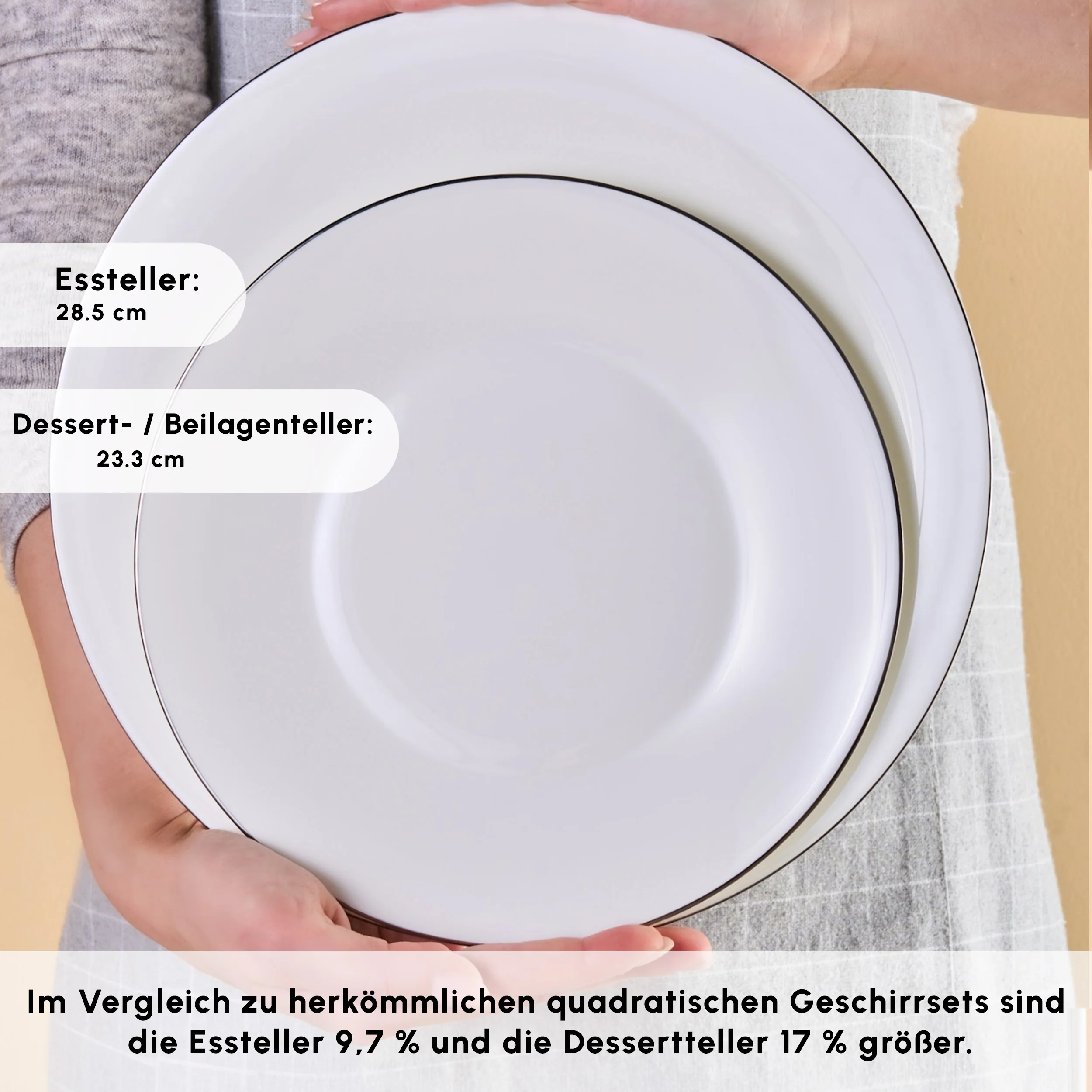 Karaca Fine Pearl Fame 58-teiliges Tafelservice für 12 Personen, Platin – Bild 8