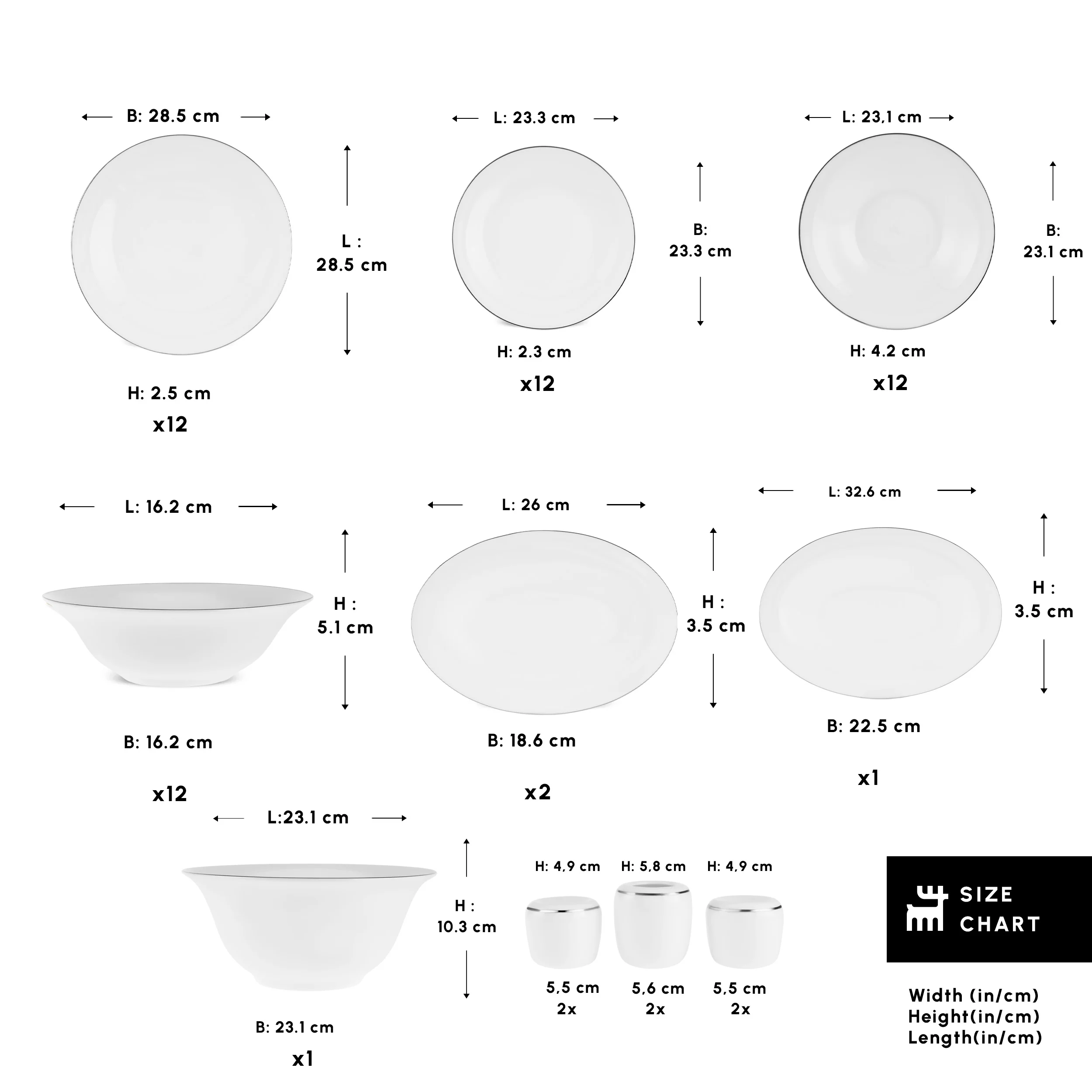 Karaca Fine Pearl Fame 58-teiliges Tafelservice für 12 Personen, Platin – Bild 2