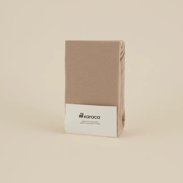Karaca Home Jersey Spannbettlaken, 100x200+30 cm, Beige – Bild 2