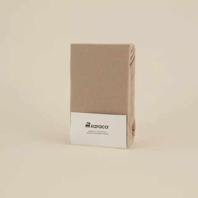 Karaca Home Jersey Spannbettlaken, 140x200+30 cm, Beige – Bild 2