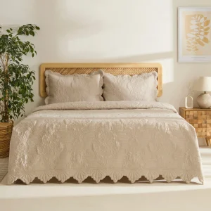 Camille Bettüberwurf-Set Beige 230x240 Cm + 2 (50x70 Cm)