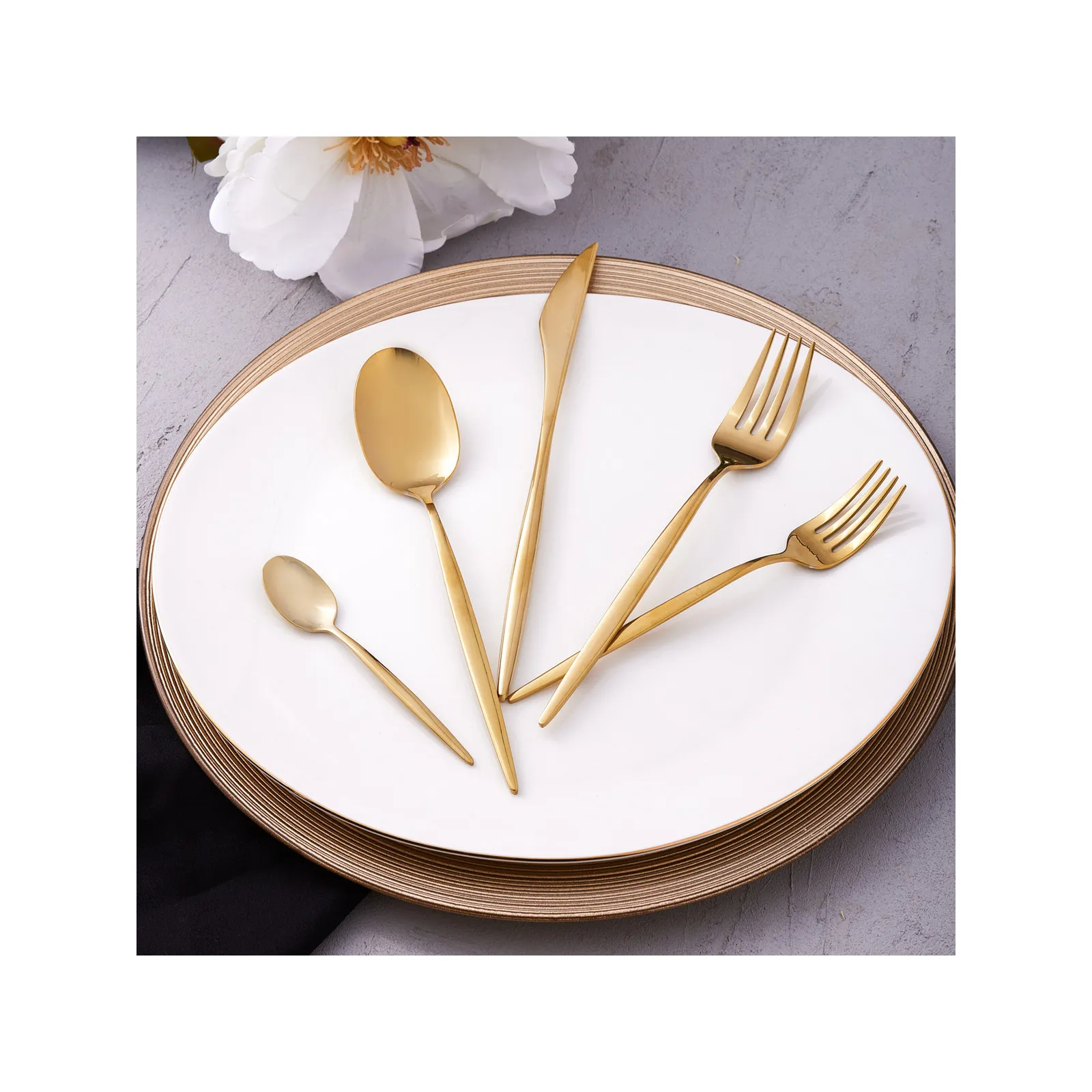 Karaca Lizbon Gold Besteck Set für 6 Personen-30 teilig – Bild 3