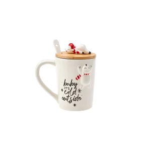 Karaca New Year Polar Bear Wıth Spoon Mug Np22