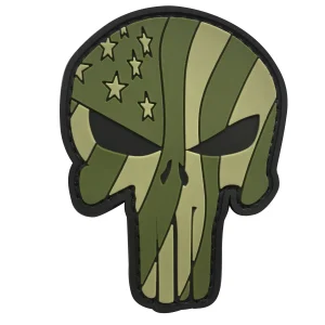 3D Patch Punisher Waving US Flag