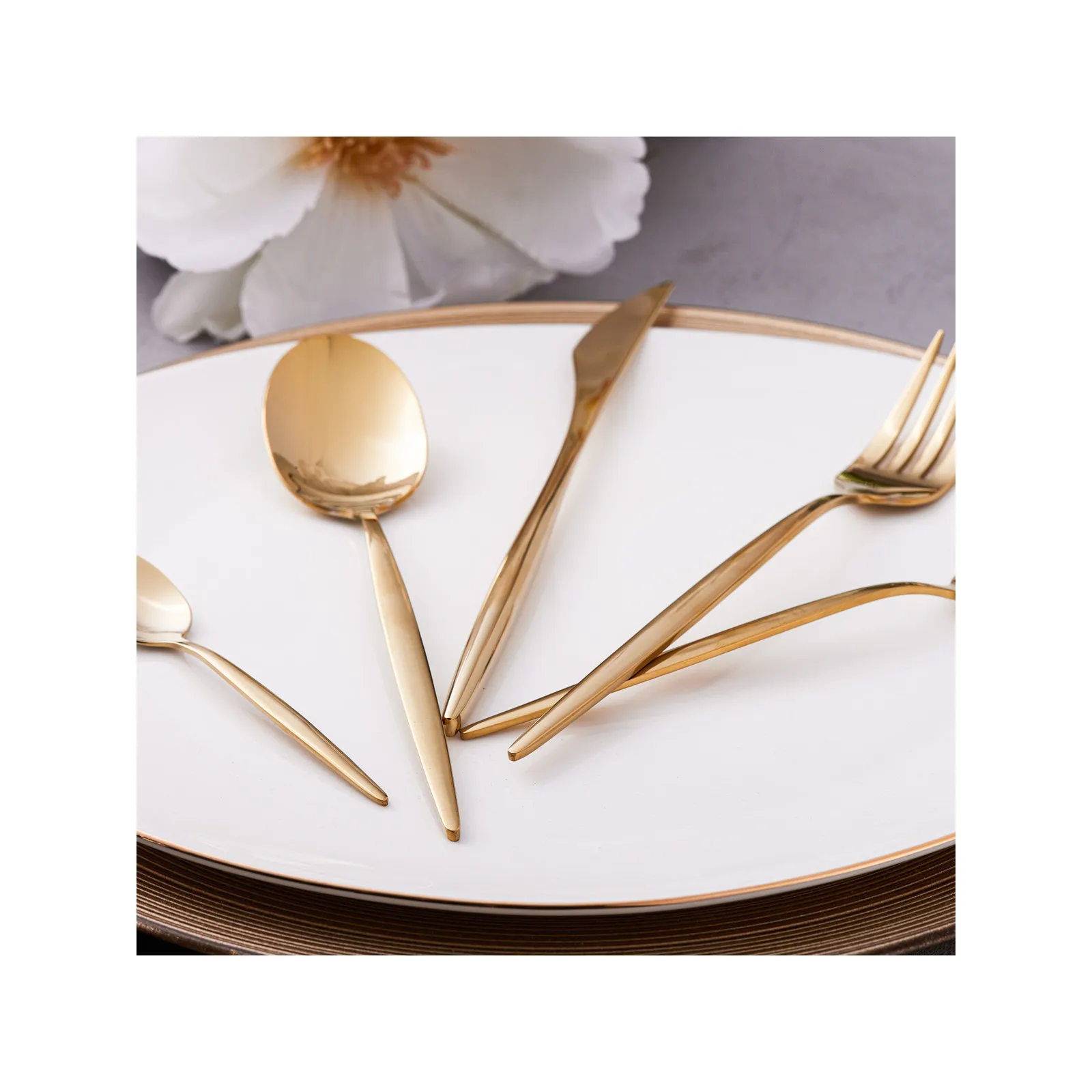 Karaca Lizbon Gold Besteck Set für 6 Personen-30 teilig – Bild 2