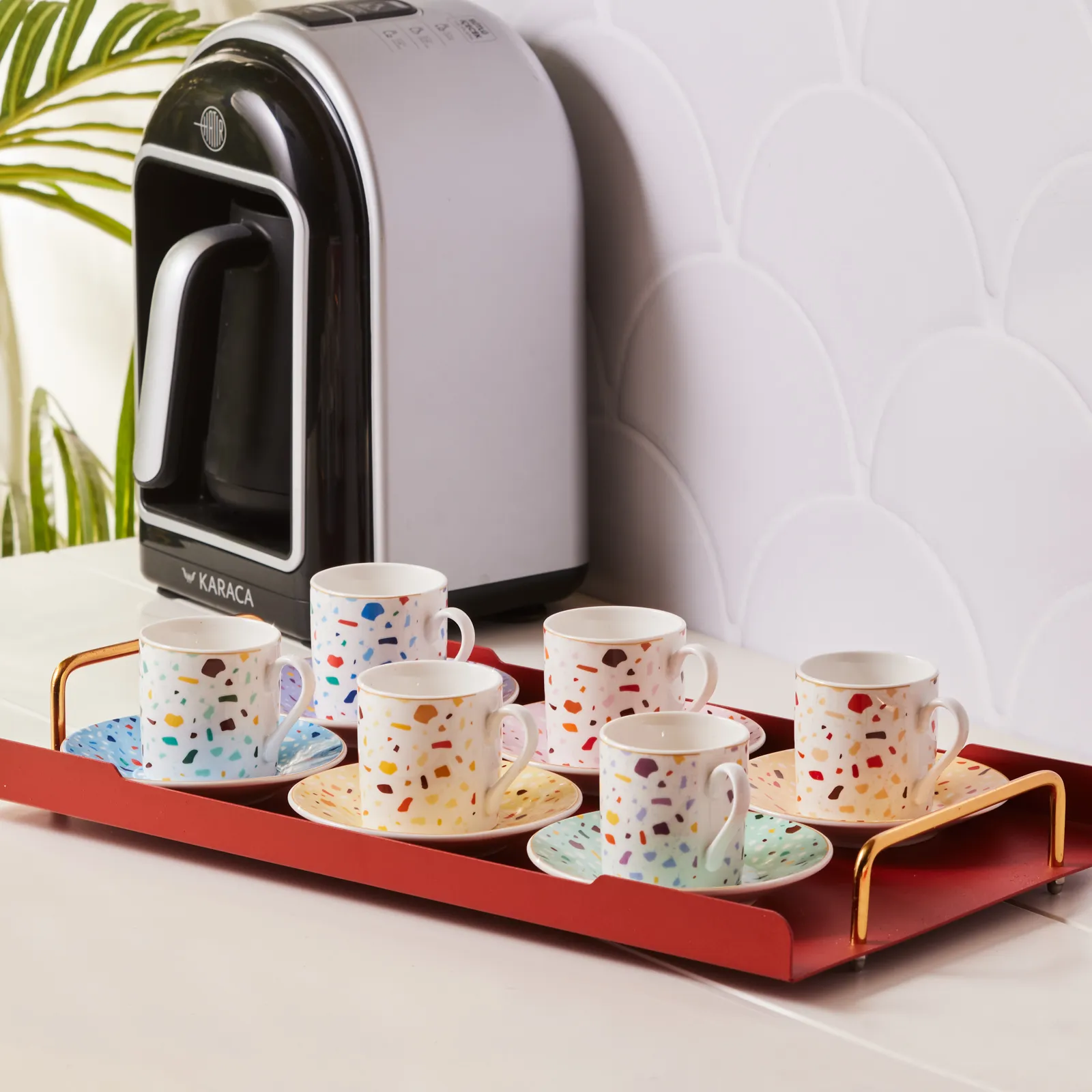 Karaca Terrazzo 80 ml Kaffeetassen-Set für 6 Personen – Bild 4