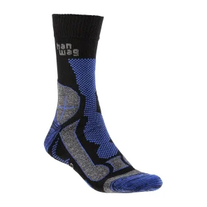 Socken Merino Trek schwarz royal blue