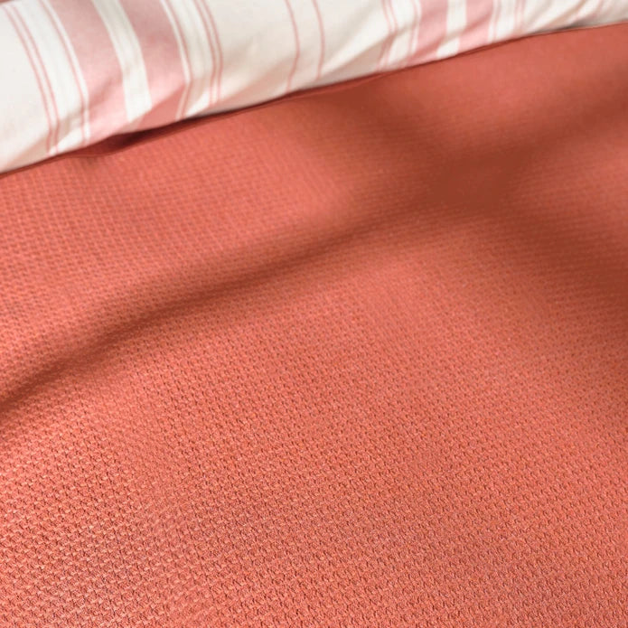 Karaca Home Palermo Terracotta Doppelbett Garngefärbtes Bettwäsche- und Überwurf-Set – Bild 2