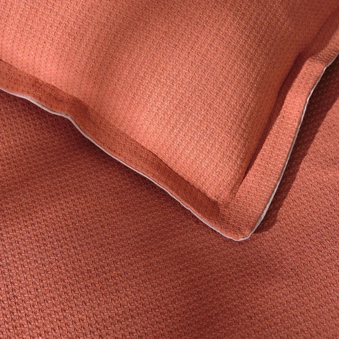 Karaca Home Palermo Terracotta Doppelbett Garngefärbtes Bettwäsche- und Überwurf-Set – Bild 3