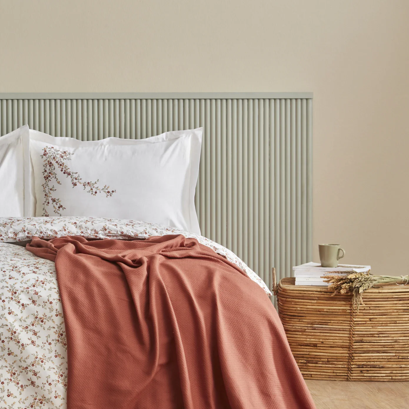 Karaca Home Mizu 100% Baumwolle Doppel-Bettwäsche-Set mit Gratis Decke – Bild 2