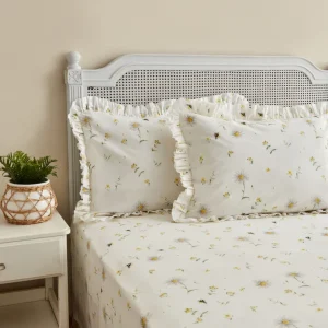 Karaca Home Emma 100% Baumwolle Rüschens Spannbettlaken Set Gelb (PP)