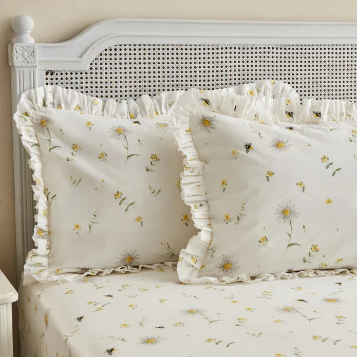 Karaca Home Emma 100% Baumwolle Rüschens Spannbettlaken Set Gelb (PP) – Bild 2