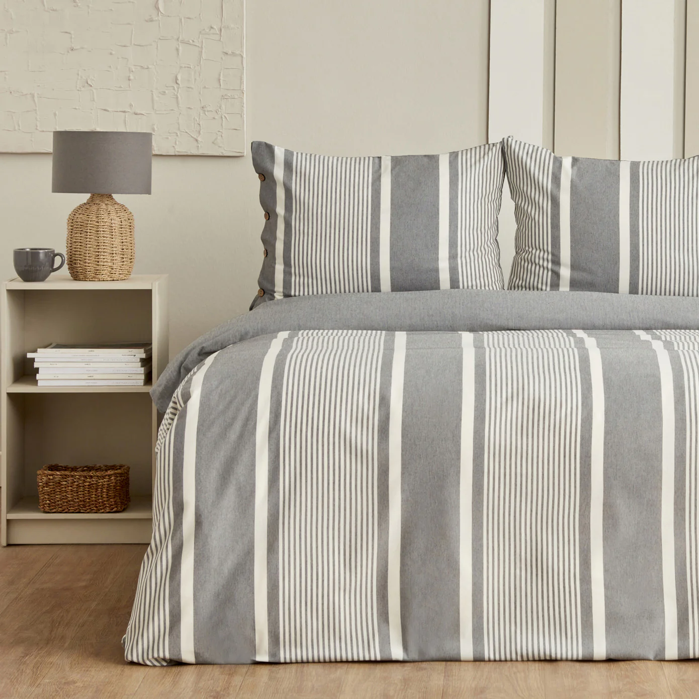 Sarah Anderson Fennel Doppelbett-Bettwäsche-Set mit Färbetechnologie in Anthrazit – Bild 4