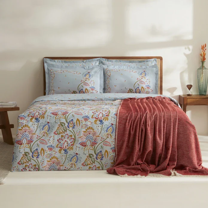 Karaca Home Flamen Doppelbett Bettwäsche und Decken Set