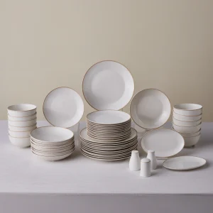 Karaca Forever Bone Ollie 53-teiliges 12-Personen Geschirrset Gold