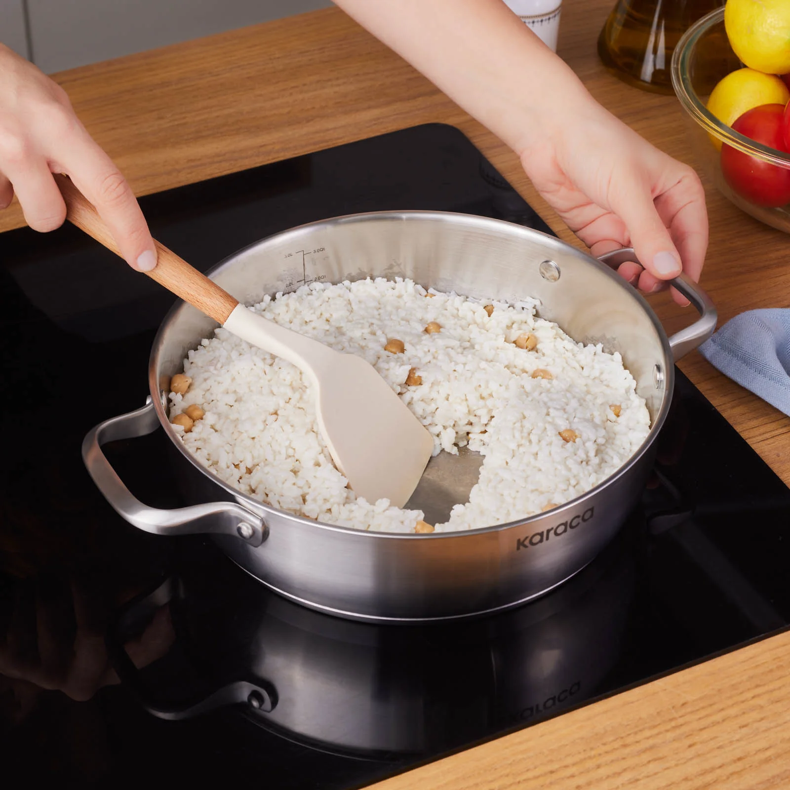 Karaca Elite Edelstahl-Kasserolle Flach 26 cm 3,4 L – Bild 3