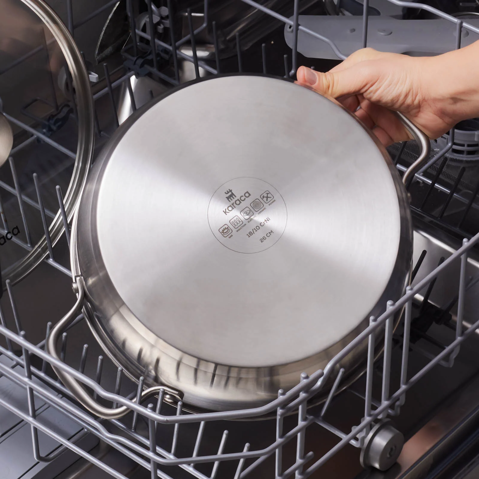 Karaca Elite Edelstahl-Kasserolle Flach 26 cm 3,4 L – Bild 5