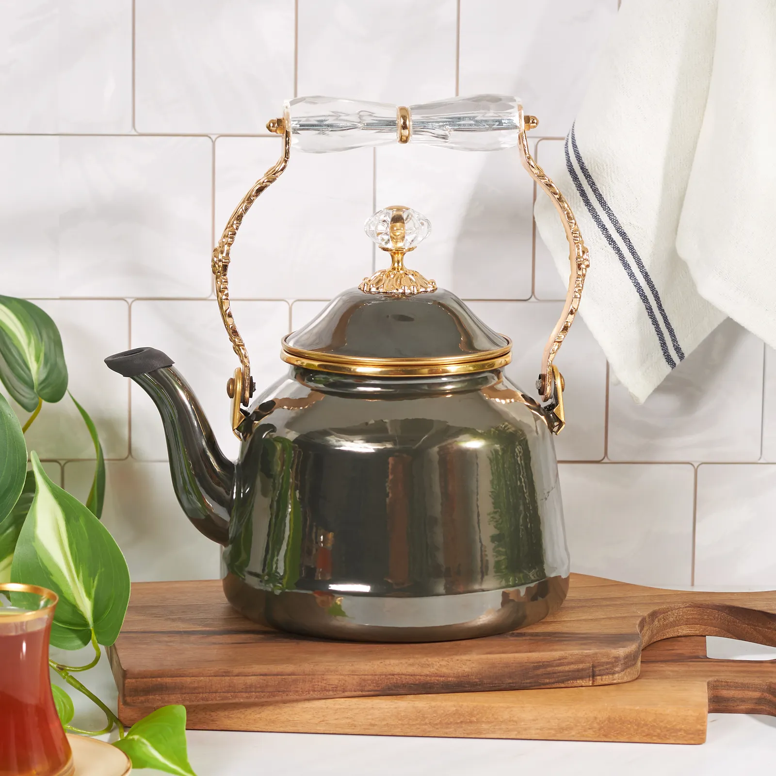 Karaca Troy Vintage Wasserkocher Schwarz – Bild 2