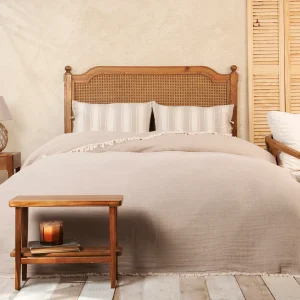 Karaca Home Natural Line Baumwoll-Doppelpique in Venedig-Beige