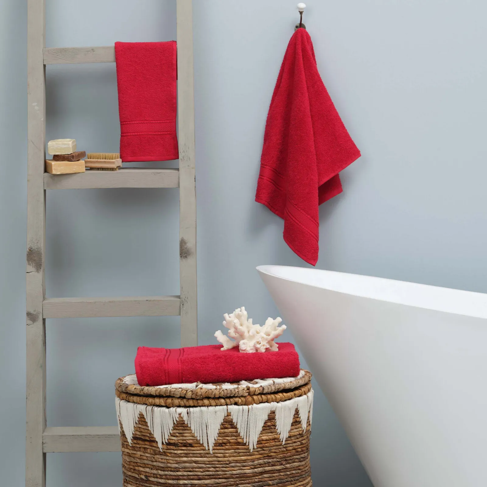 Karaca Home Daily Soft Rot 100% Baumwolle Handtuch 70x140 cm – Bild 2