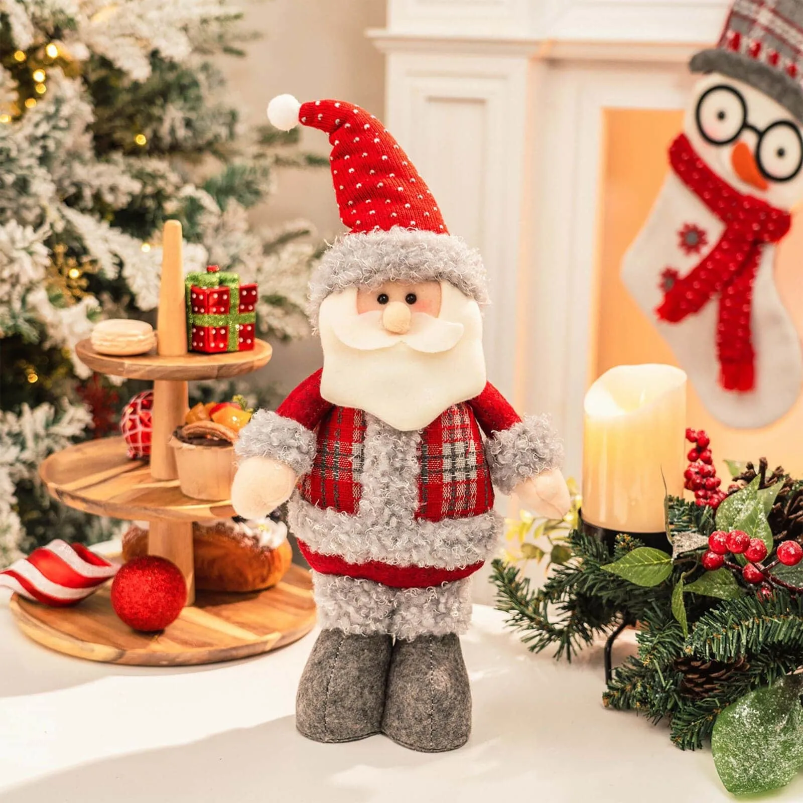 Karaca Home Stehender Weihnachtsmann Plüsch Objekt 44 cm – Bild 5