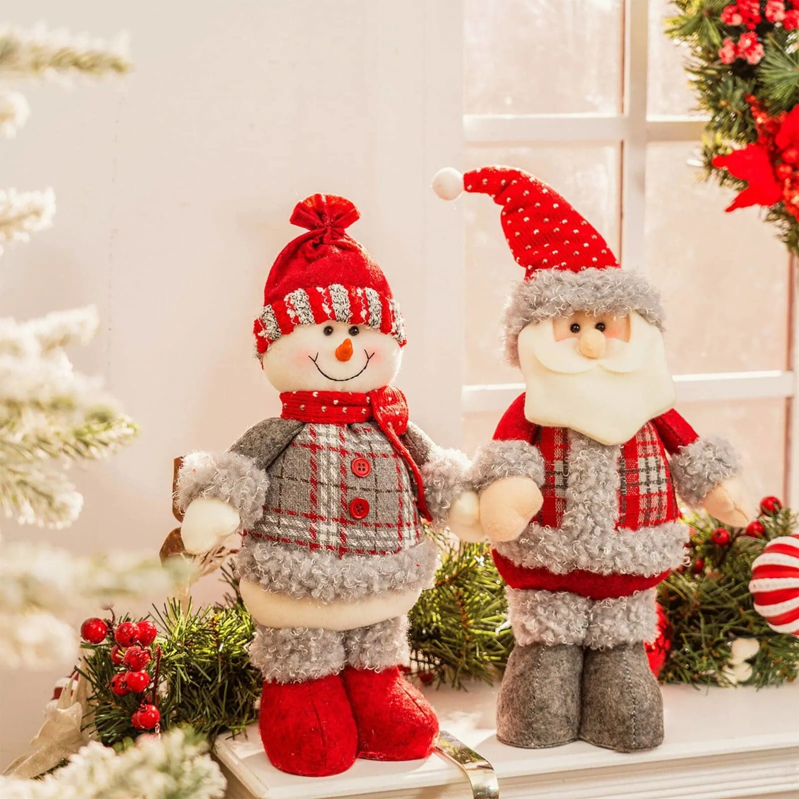 Karaca Home Stehender Weihnachtsmann Plüsch Objekt 44 cm – Bild 6