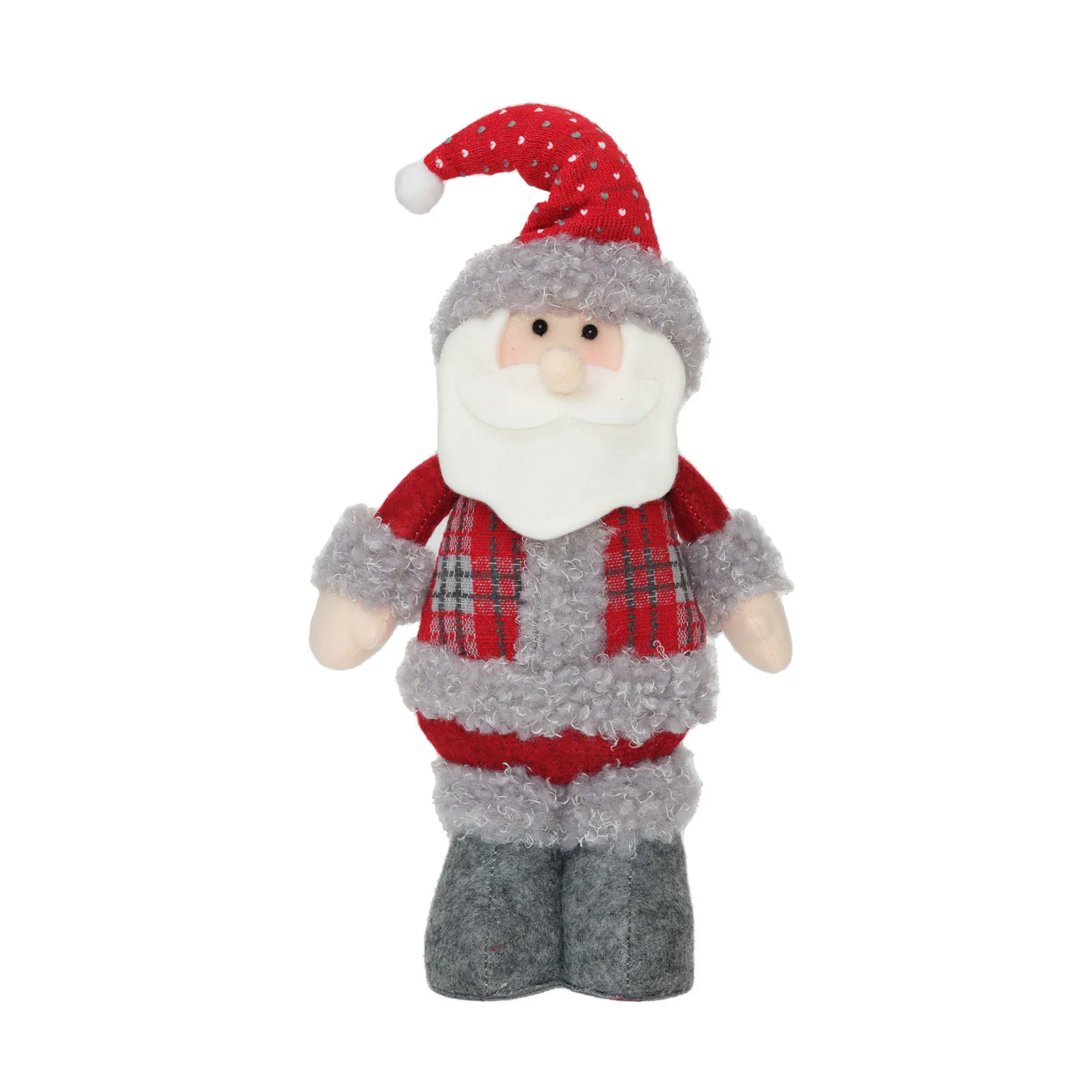 Karaca Home Stehender Weihnachtsmann Plüsch Objekt 44 cm