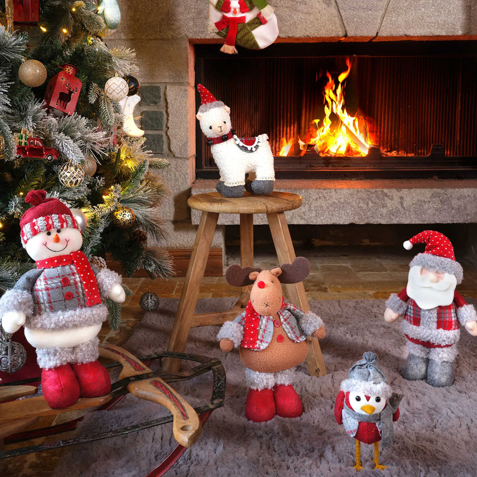 Karaca Home Stehender Weihnachtsmann Plüsch Objekt 44 cm – Bild 2