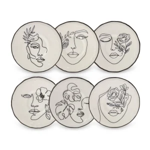 Karaca Face 6-teiliges Kuchenteller-Set