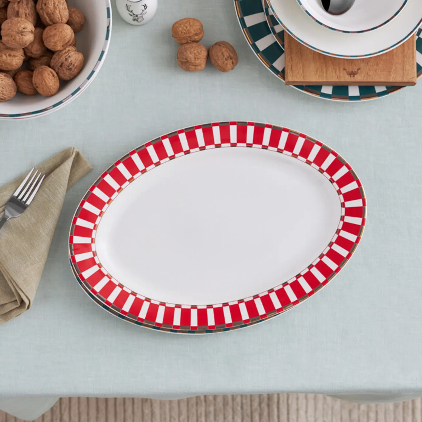 Karaca Aries Rot Boot Teller 36 cm – Bild 2