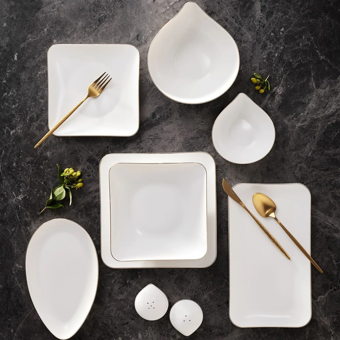 Karaca Elinor 30-teiliges Gold Geschirr Set für 6 Personen – Bild 2