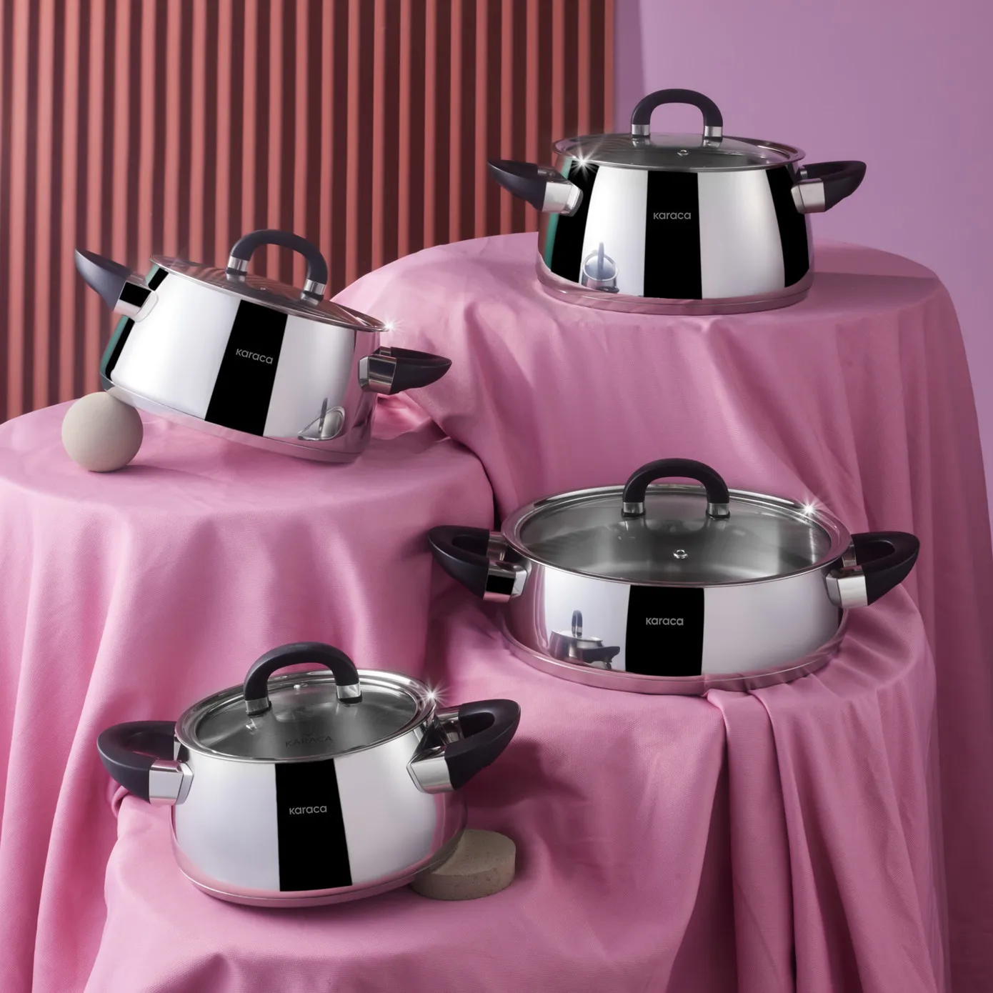 Karaca Tokyo New PowerSteel 316+ Stahl 8-teiliges Kochtopfset – Bild 3