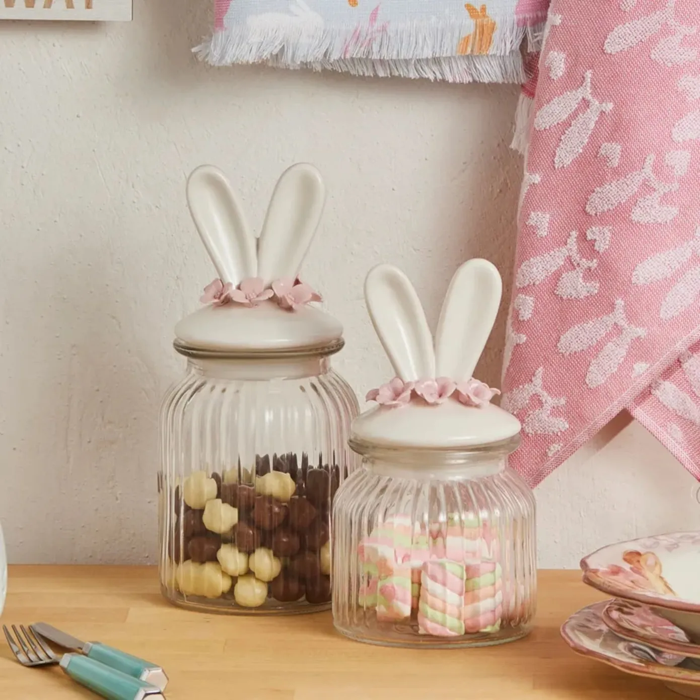 Karaca Ostern Steingut Aufbewahrungsbehälter klein weiß Multi – Bild 3