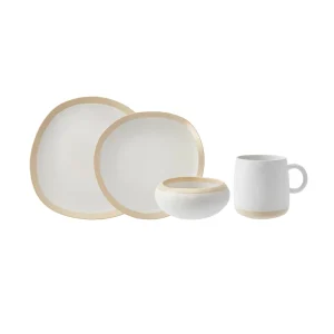 Karaca Fika Handgefertigtes Stoneware Geschirrset für 4 Personen, 16 teilig