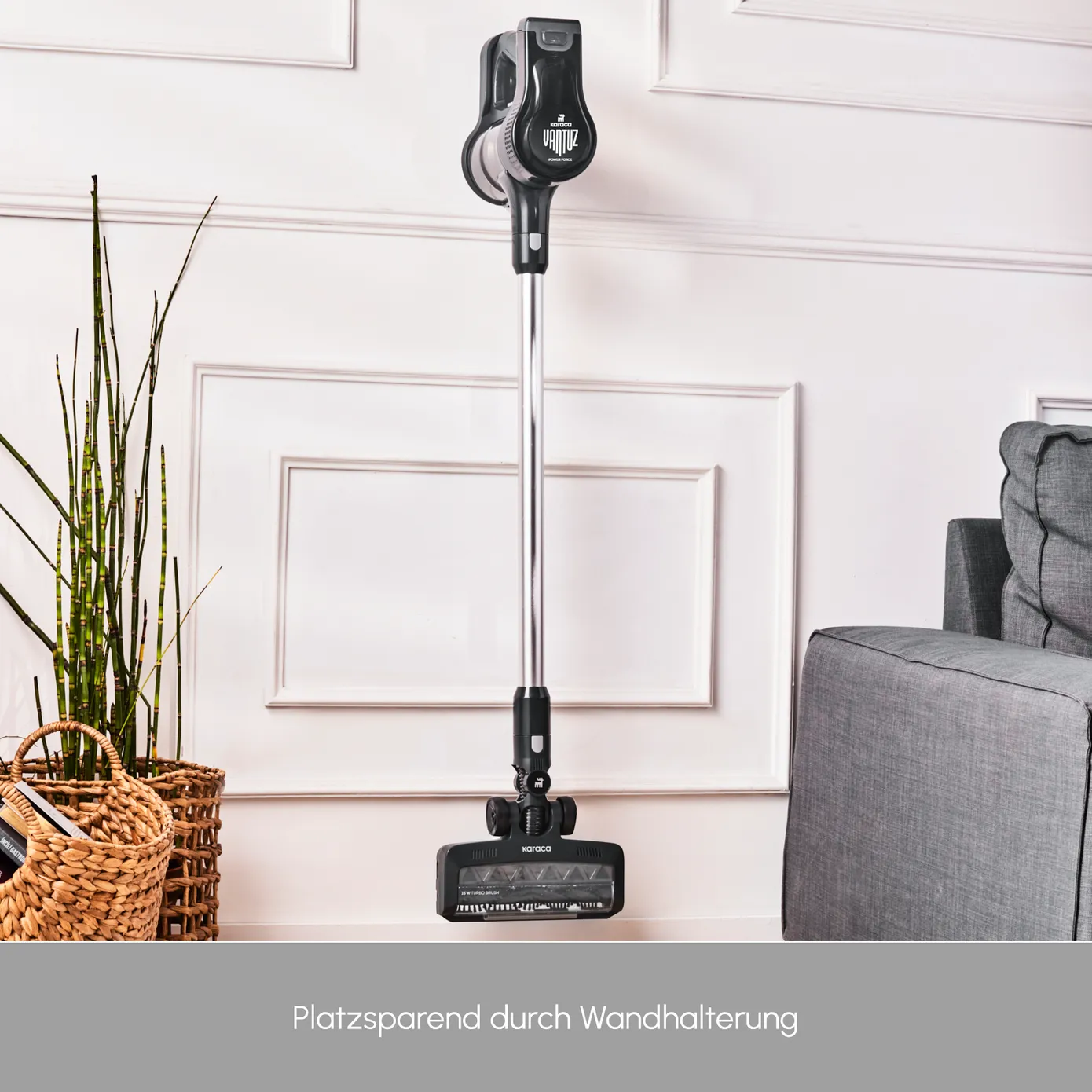 Karaca Vantuz Power Force Akku Staubsauger Standstaubsauger, Schwarz – Bild 8