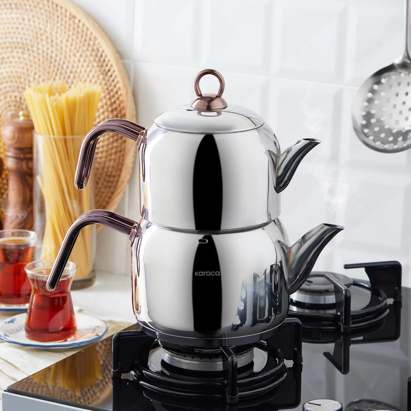 Karaca Urban Induktion Basis Midi Teekanne Set, Rosegold – Bild 2