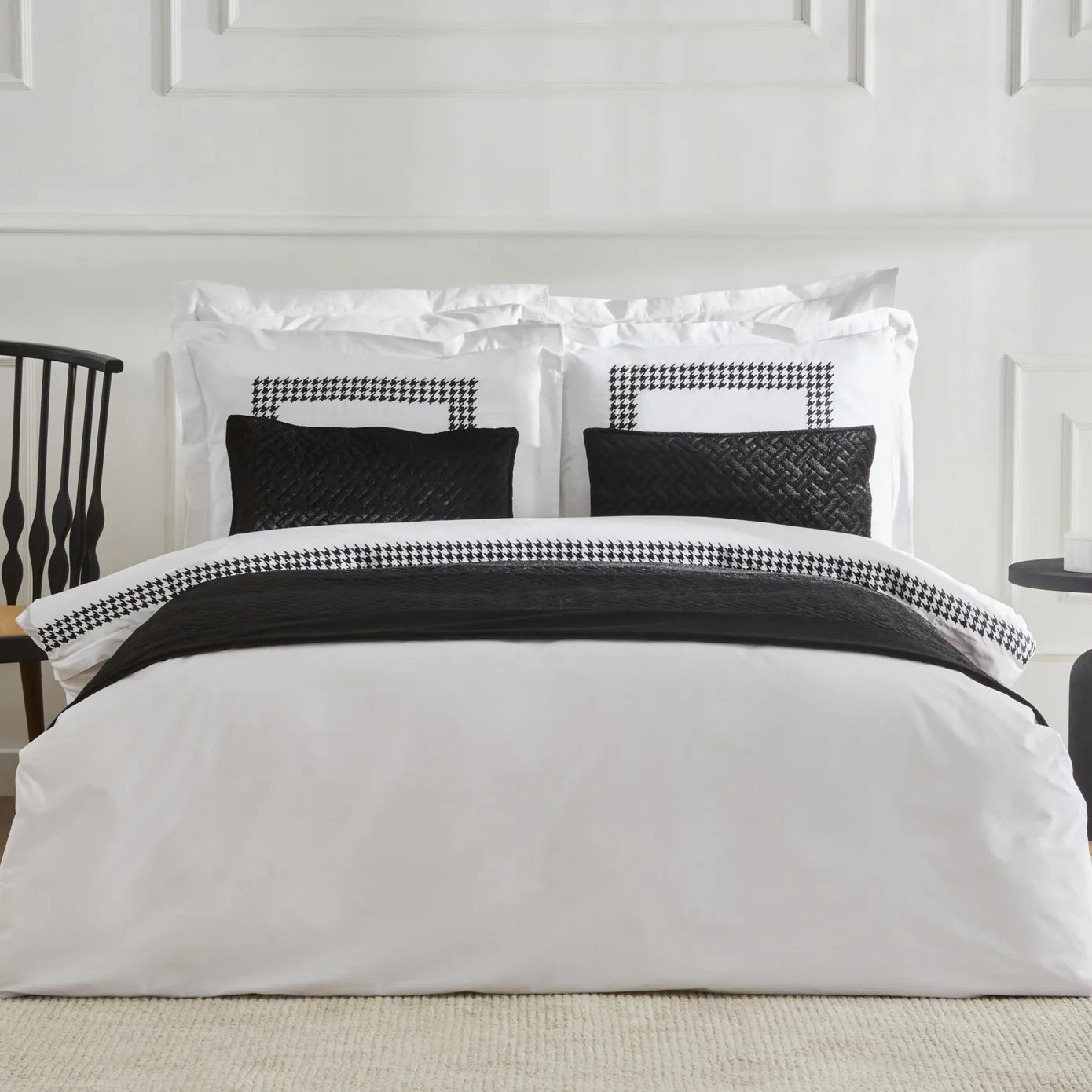 Karaca Home White Col Bruce Bett Läuferset, Schwarz