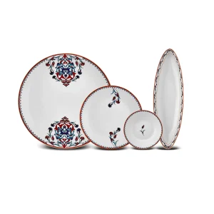 Karaca Nakkaş Frühstücksset und Servierschalen für 6 Personen, 14 Teilig