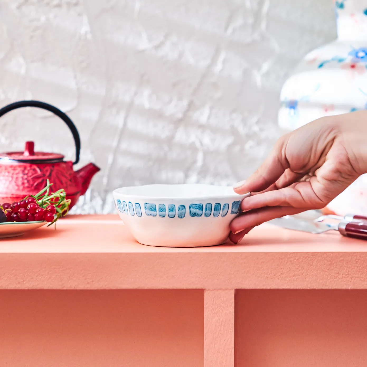 Karaca Primavera Streifen Schale, Blau – Bild 4