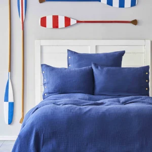 Nautica Home Pruva Marineblau Doppelseitige Tagesdecke Set