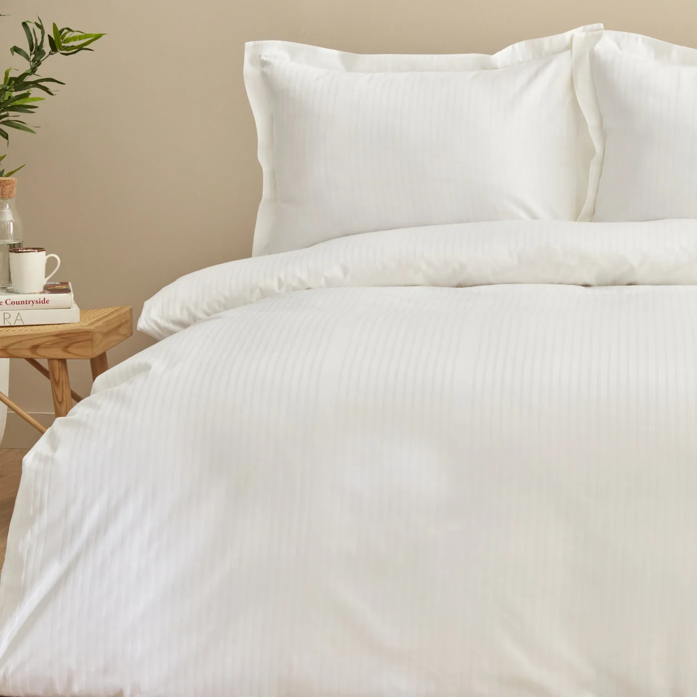 Karaca Home Uniq 100% Baumwolle Satin Einzel Bettbezug Set, Weiß – Bild 2