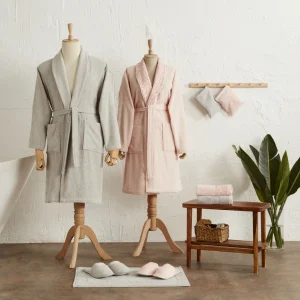 Karaca Home Ring Lace 9 Stück Familie Badezimmer Set Pulver-Grau