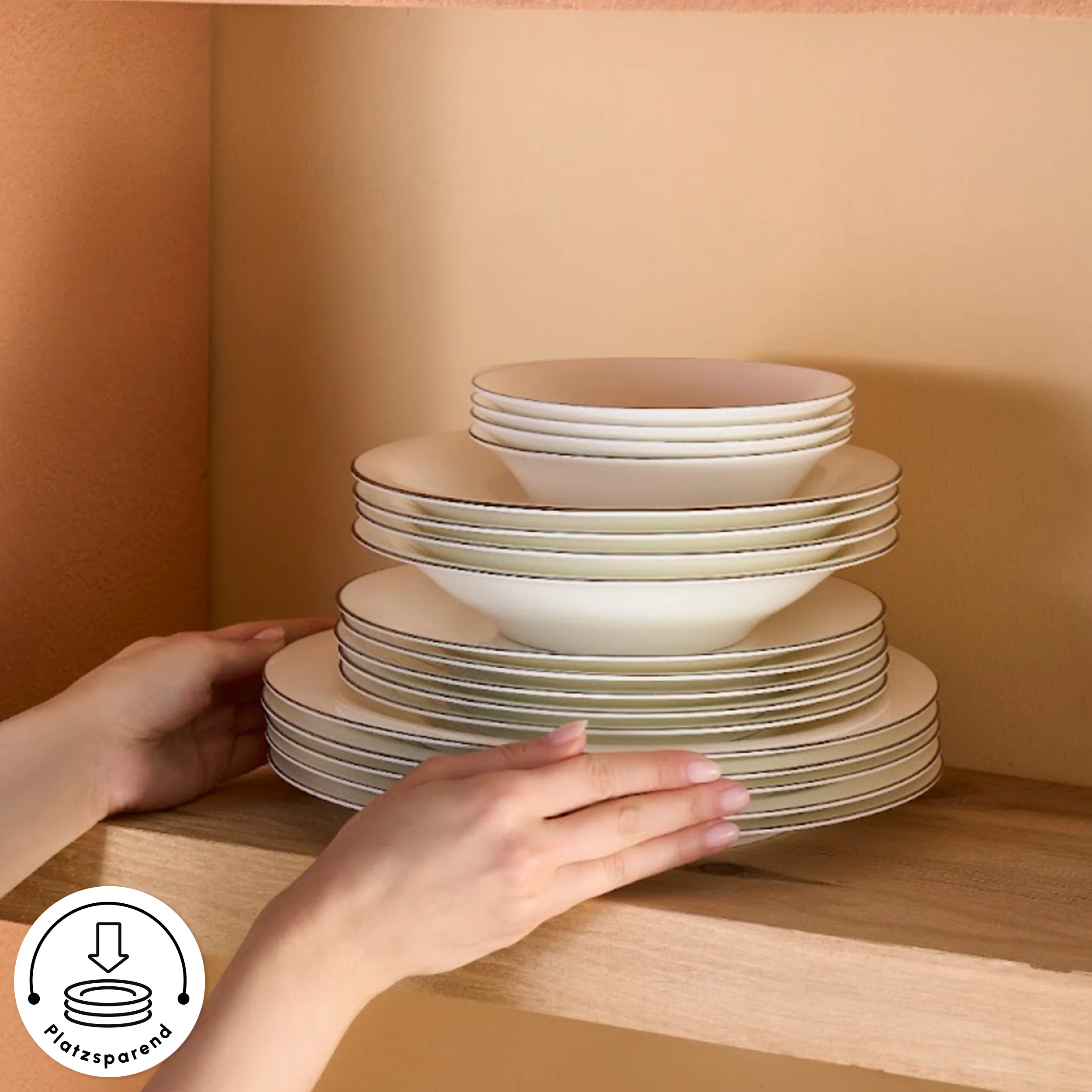 Karaca Fine Pearl Fame 58-teiliges Tafelservice für 12 Personen, Platin – Bild 9