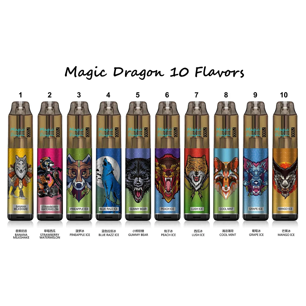 Komodo Magic Dragon 7000 Puffs Wiederaufladbares Einweg Disposable Kit 16 ml (10 Stück/Packung) – Bild 2