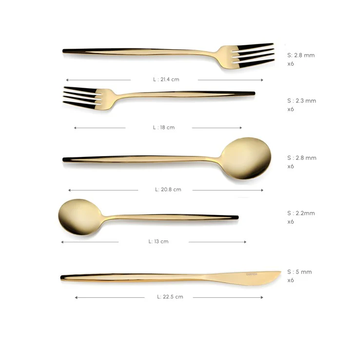 Karaca Orion Gold 6-Personen 30-teiliges Besteckset – Bild 3