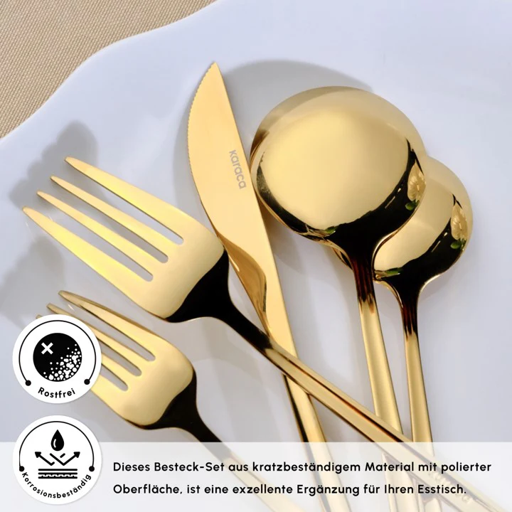 Karaca Orion Gold 6-Personen 30-teiliges Besteckset – Bild 5