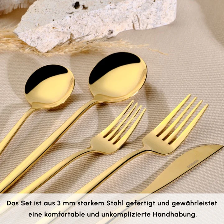 Karaca Orion Gold 6-Personen 30-teiliges Besteckset – Bild 6