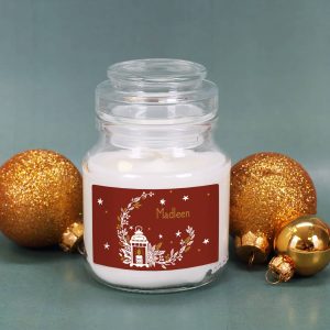 Duftkerze mit Laternenmotiv und Wunschname