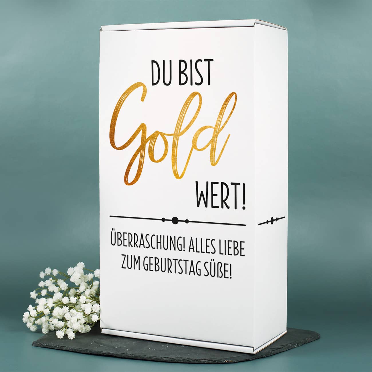 Du bist Gold wert! - Lillet Geschenkset mit Trinkkelch und Präsentbox – Bild 7